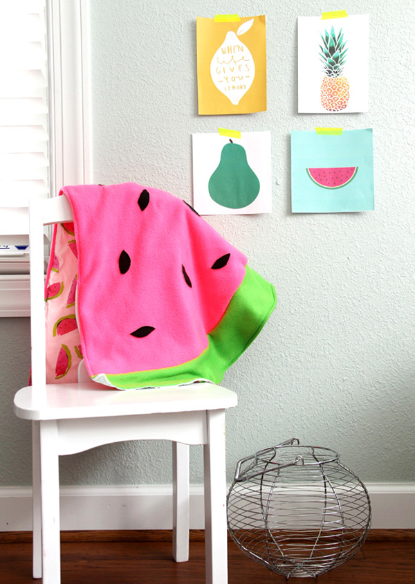 DIY watermelon baby blanket